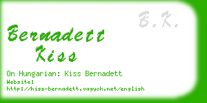 bernadett kiss business card